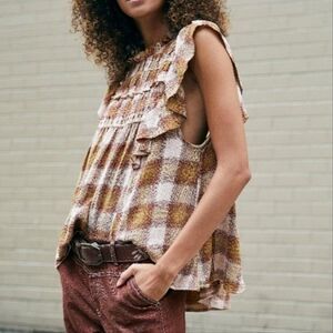 Free People Not Your Average Girl Ruffle Top In Size XS